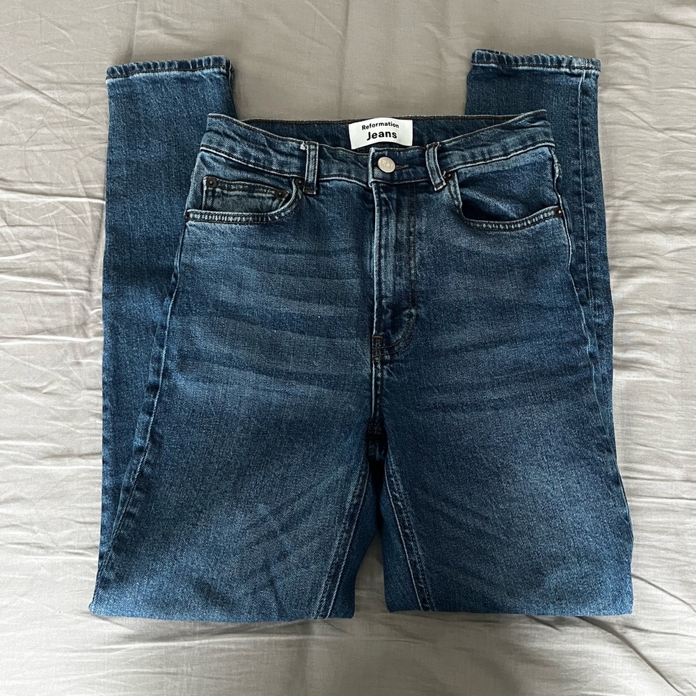 Reformation Harper High-Rise Skinny Jeans - Medium Wash - 25in